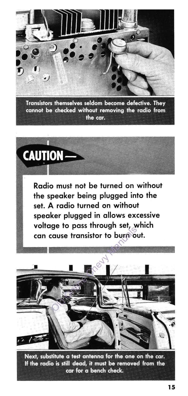 1959 Chevrolet Rapid Radio Checks Booklet Page 15